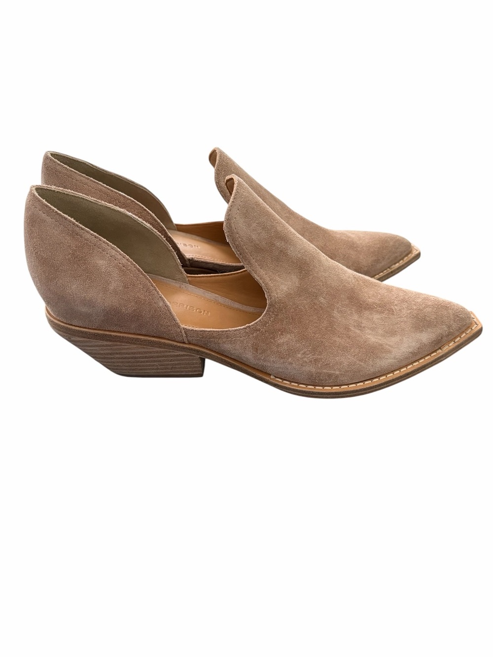 New Sigerson Morrison Taupe Suede Pointed Toe western inspired boots
